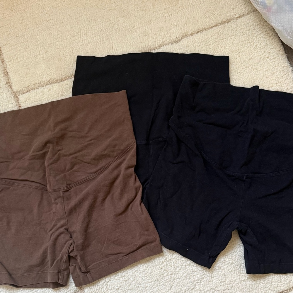 Cotton Maternity Biker Shorts (set of 3)